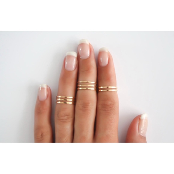 NWOT- Express Gold Midi Ring Set - Picture 3 of 16